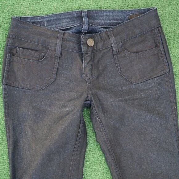 BleuLab Dark Blue Skinny Jeans Low Rise Reversible Denim Size 26 - Picture 5 of 10